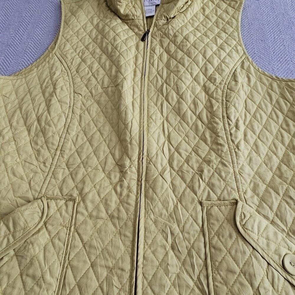Sport‎ Savvy Sz Large Pistachio Green Diamond Quilted Women’s Zip-Up Vest Jacket - Picture 5 of 10